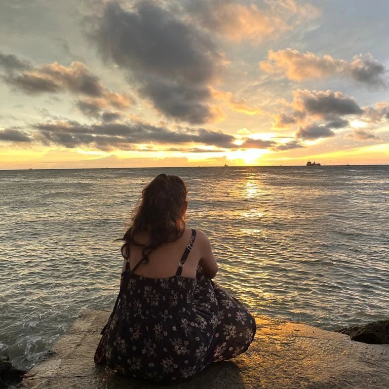 Pratibha watching the sunset